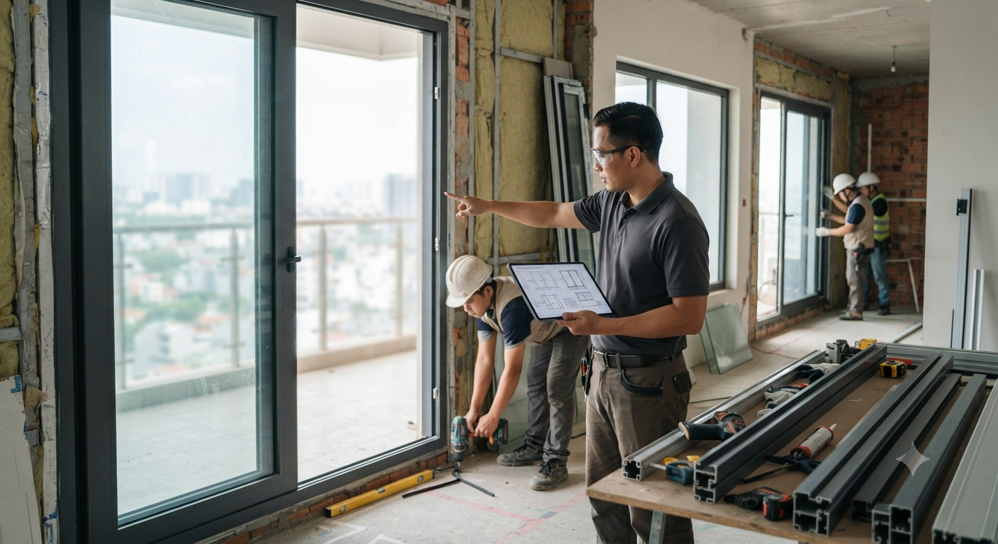 Giải pháp giúp anh/chị dễ dàng đồng bộ cửa nhôm kính từ đầu