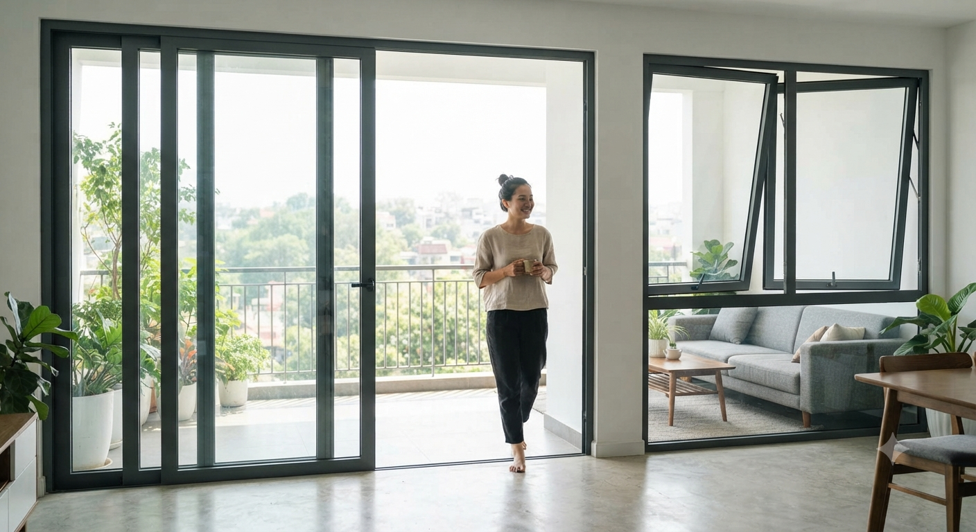 Yêu cầu về hướng mở và không gian sử dụng